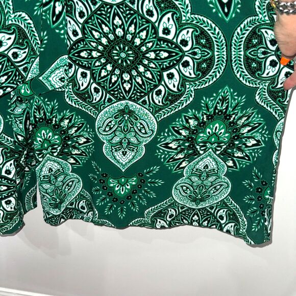 Karen Millen Petite Paisley Printed Morocain Woven Jumpsuit - Green 8 - Picture 8 of 12